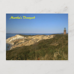 Martha's Vineyard Lighthouse and Clay Cliffs Briefkaart
