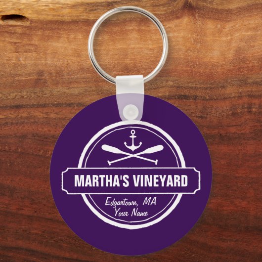 Martha's Vineyard MA douane-antikanker Sleutelhanger (Achterkant)