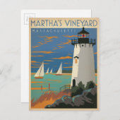 Martha's Vineyard, MA - Lighthouse Briefkaart (Voorkant / Achterkant)