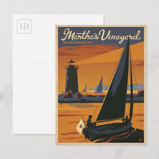 Martha's Vineyard, MA - Sailboat Briefkaart (Voorkant / Achterkant)