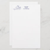 Martha's Vineyard  Map #1 Navy Blue Briefpapier (Voorkant / Achterkant)