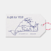 Martha's Vineyard  Map #1 Navy Blue Cadeaulabel (Voorkant (Horizontaal))