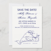 Martha's Vineyard  Map #1 Navy Blue Kaart (Voorkant)