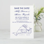 Martha's Vineyard  Map #1 Navy Blue Kaart (Staand voorkant)