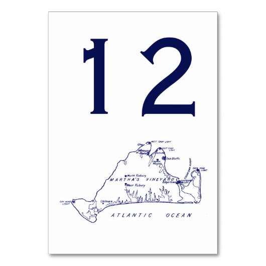 Martha's Vineyard Map #1 Navy Blue Kaart (Achterkant)