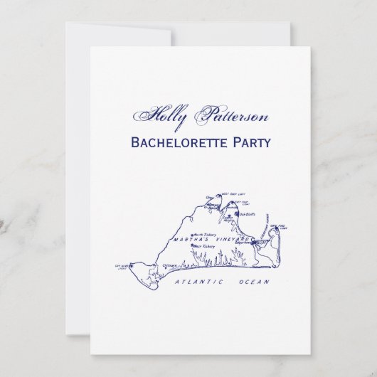 Martha's Vineyard  Map #1 Navy Blue Kaart (Voorkant)