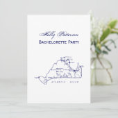 Martha's Vineyard Map #1 Navy Blue Kaart (Staand voorkant)