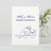 Martha's Vineyard  Map #1 Navy Blue Kaart (Staand voorkant)