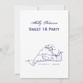 Martha's Vineyard Map #1 Navy Blue Kaart (Voorkant)