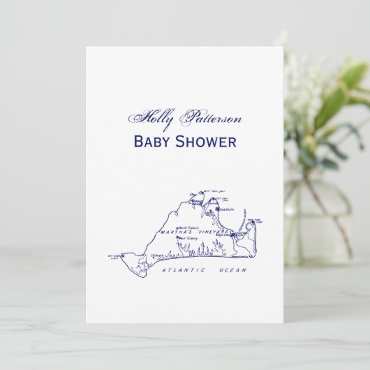 Martha's Vineyard  Map #1 Navy Blue Kaart (Staand voorkant)
