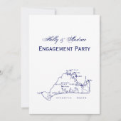 Martha's Vineyard  Map #1 Navy Blue Kaart (Voorkant)