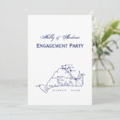 Martha's Vineyard  Map #1 Navy Blue Kaart (Staand voorkant)