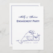 Martha's Vineyard Map #1 Navy Blue Kaart (Voorkant / Achterkant)