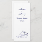 Martha's Vineyard  Map #1 Navy Blue Kaart (Voorkant / Achterkant)