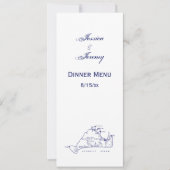 Martha's Vineyard  Map #1 Navy Blue Kaart (Voorkant)