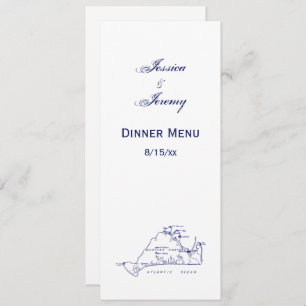 Martha's Vineyard  Map #1 Navy Blue Kaart