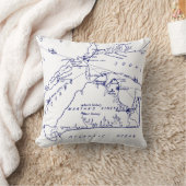 Martha's Vineyard  Map #1 Navy Blue Kussen (Deken)