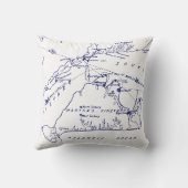 Martha's Vineyard  Map #1 Navy Blue Kussen (Achterkant)