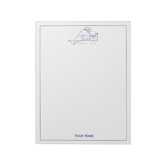 Martha's Vineyard  Map #1 Navy Blue Notitieblok (Linkerzijde)