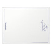 Martha's Vineyard  Map #1 Navy Blue Notitieblok (Voorkant)