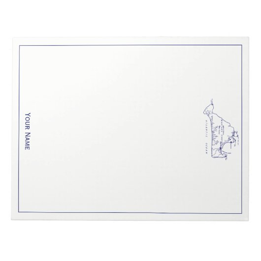 Martha's Vineyard  Map #1 Navy Blue Notitieblok (Voorkant)