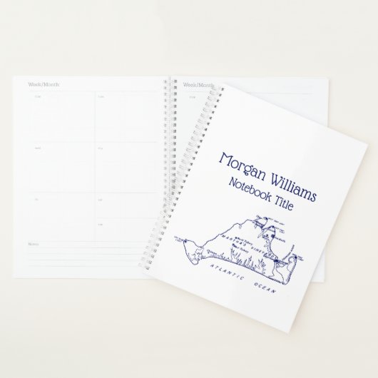Martha's Vineyard  Map #1 Navy Blue Planner (Display)