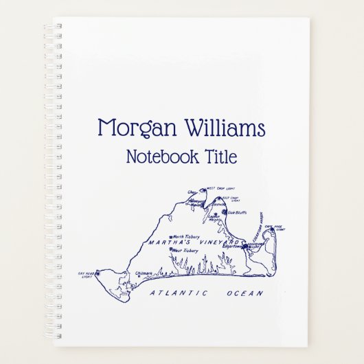 Martha's Vineyard Map #1 Navy Blue Planner (Voorkant)