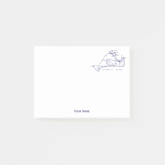 Martha's Vineyard  Map #1 Navy Blue Post-it® Notes (Voorkant)