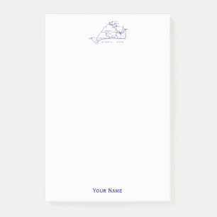 Martha's Vineyard  Map #1 Navy Blue Post-it® Notes