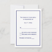 Martha's Vineyard  Map #1 Navy Blue RSVP Kaartje (Achterkant)