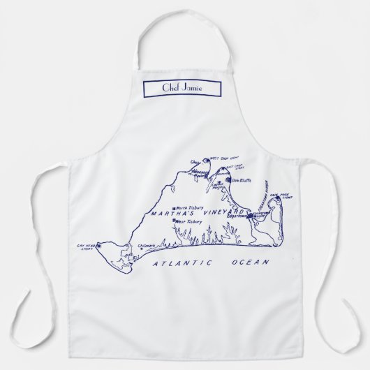 Martha's Vineyard  Map #1 Navy Blue Schort (Voorkant)