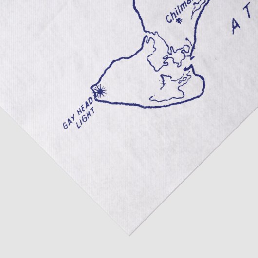 Martha's Vineyard  Map #1 Navy Blue Tissuepapier (Detail)