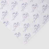 Martha's Vineyard Map #1 Navy Blue Tissuepapier (Detail)