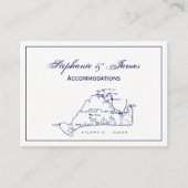 Martha's Vineyard  Map #1 Navy Blue Visitekaartje (Voorkant)