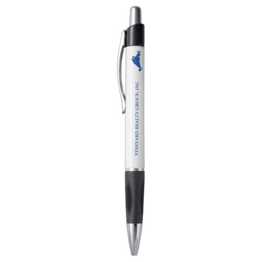 Martha's Vineyard Map Blue Custom Company Promo Pen (Top (Verticaal))