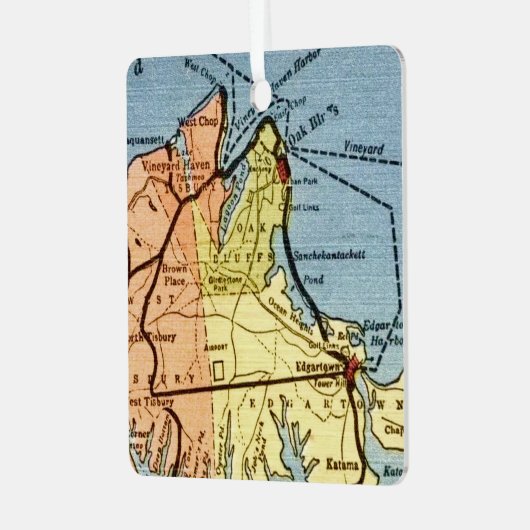 Martha's Vineyard Map Ornament (Voorkant links)