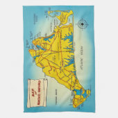 Martha's Vineyard Map Theedoek (Verticaal)