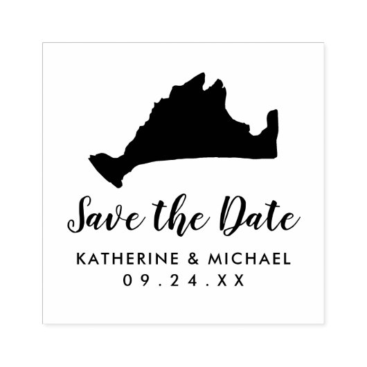 Marthas Vineyard Map Wedding Save the Date Rubberstempel (Afrduk)