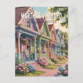 Martha's Vineyard Massachusetts Illustratie Retro Briefkaart