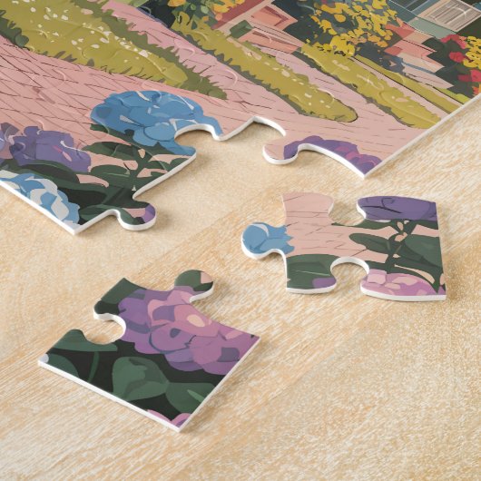 Martha's Vineyard Massachusetts Illustratie Retro Legpuzzel (Zijkant)