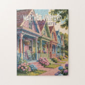 Martha's Vineyard Massachusetts Illustratie Retro Legpuzzel (Verticaal)