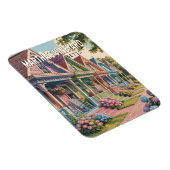 Martha's Vineyard Massachusetts Illustratie Retro Magneet (Rechterzijde)