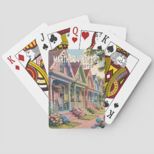 Martha's Vineyard Massachusetts Illustratie Retro Pokerkaarten