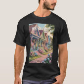 Martha's Vineyard Massachusetts Illustratie Retro T-shirt (Voorkant)