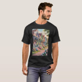 Martha's Vineyard Massachusetts Illustratie Retro T-shirt (Voorkant volledig)