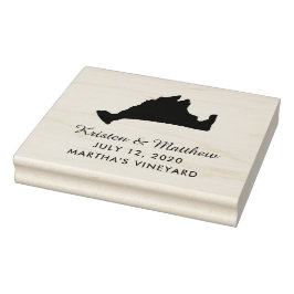 Marthas Vineyard Massachusetts Kaart Bruiloft Datu Rubberstempel