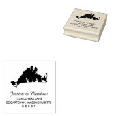 Marthas Vineyard Massachusetts Map Wedding Rubberstempel (Gestempeld)