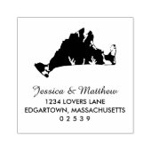Marthas Vineyard Massachusetts Map Wedding Rubberstempel (Afrduk)