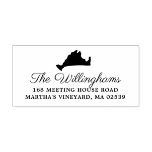 Marthas Vineyard Massachusetts Map Wedding Zelfinktende Stempel