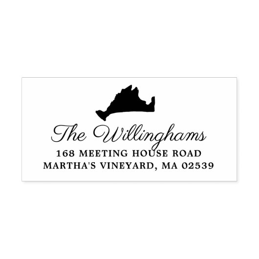 Marthas Vineyard Massachusetts Map Wedding Zelfinktende Stempel (Design)